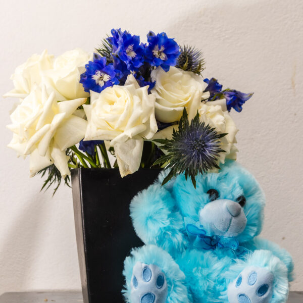 Blue Breeze – Flower & Teddy Gift Combo