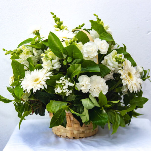 White Garden Basket